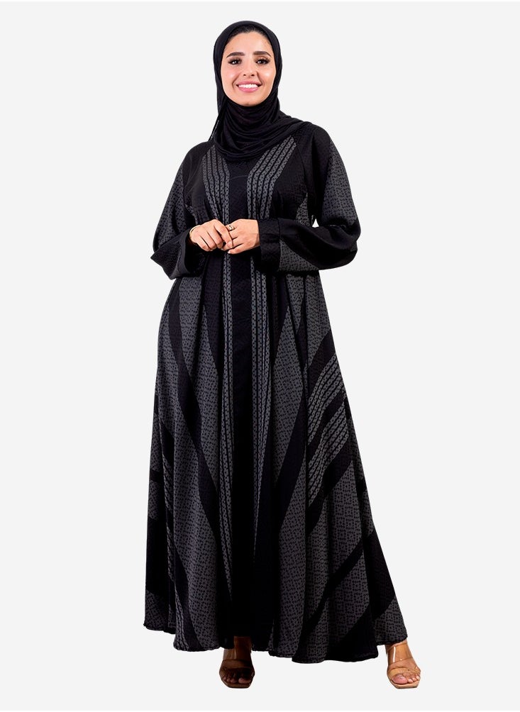 Generic - Silver double cloche abaya made of silk - Image 1