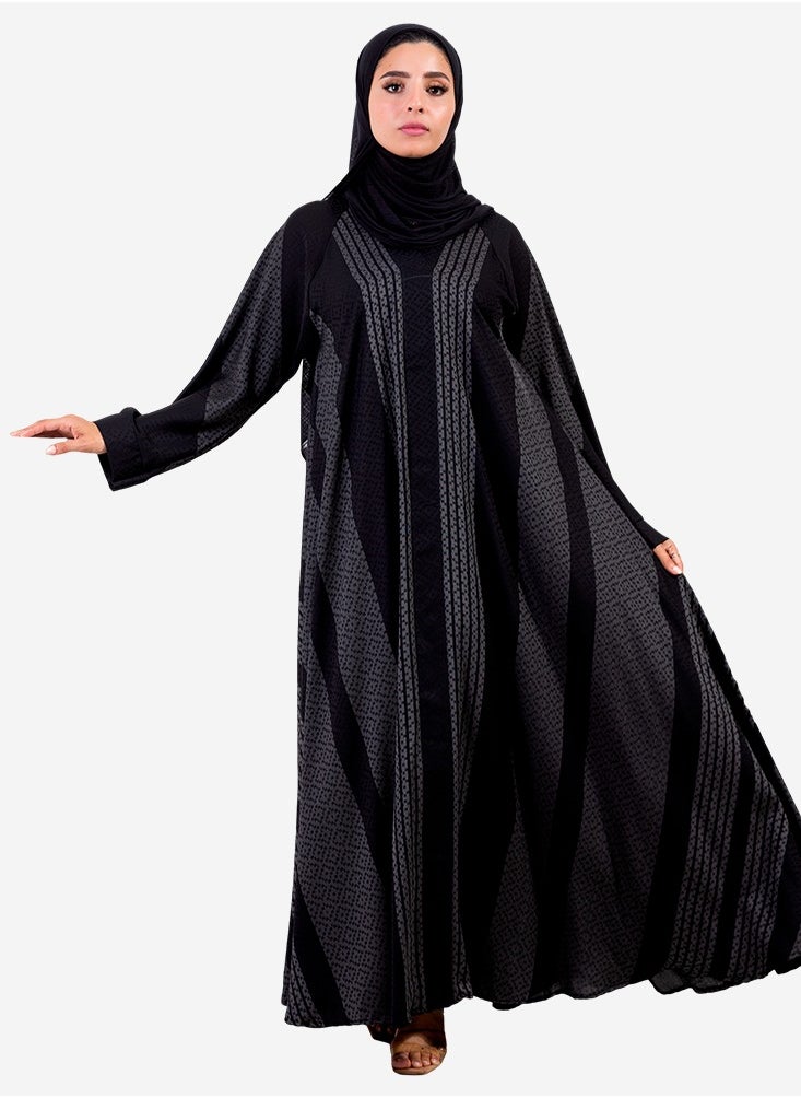 Generic - Silver double cloche abaya made of silk - Image 1