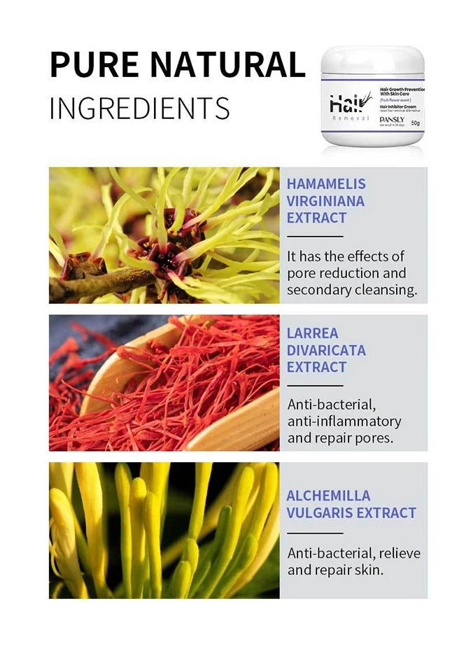 PANSLY كريم إزالة الشعر باللافندر غير المؤلم مثبط دائم لنمو الشعر لمنطقة الإبط واللحى والشعر الجسدي - Image 5