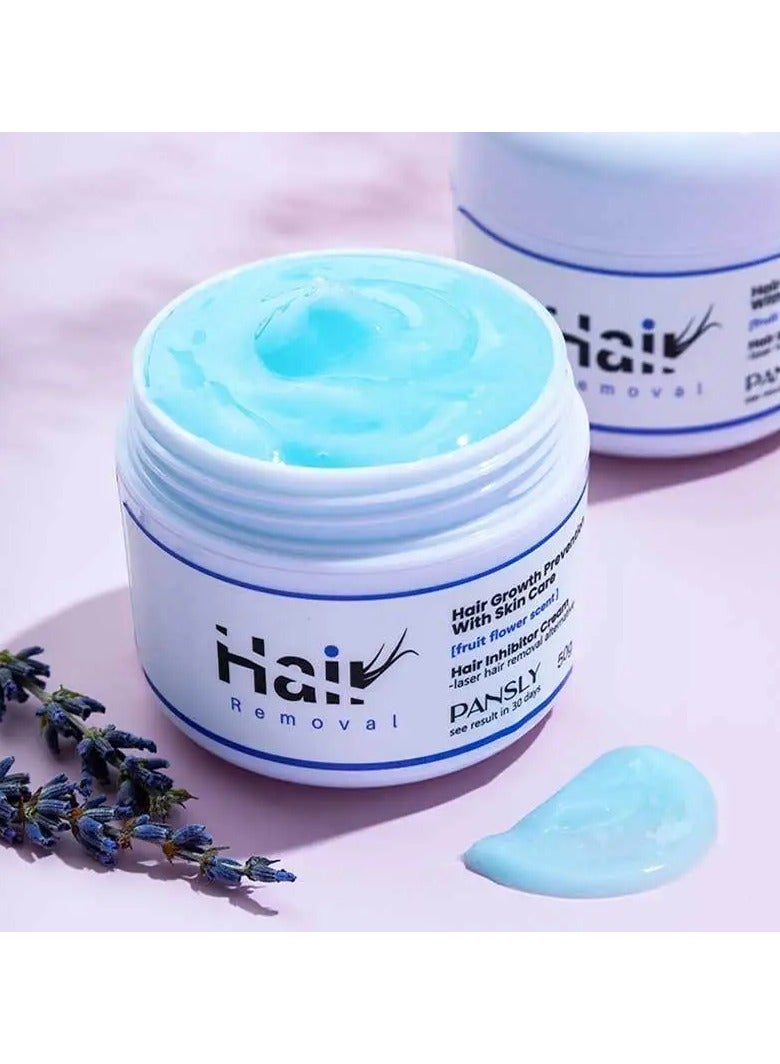 PANSLY كريم إزالة الشعر باللافندر غير المؤلم مثبط دائم لنمو الشعر لمنطقة الإبط واللحى والشعر الجسدي - Image 1