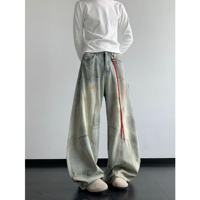 Unisex Classic Denim Jeans Loose Fit Daily Outdoor Wear - Image 1