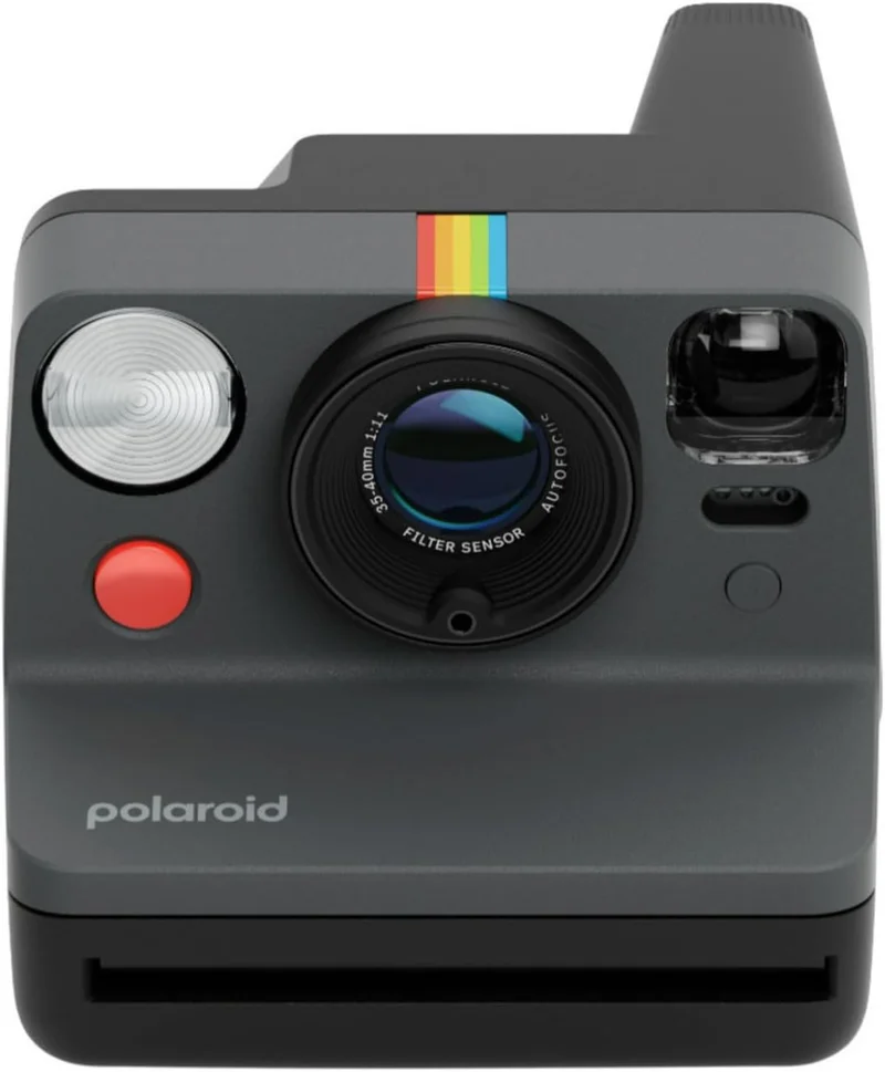 Polaroid Now Generation 2 Starter Set | Iconic Analog Instant Camera with Autofocus 2-Lens System, Double Exposure, Self-Timer, USB-C Charging | Includes Color i-Type Film - Black