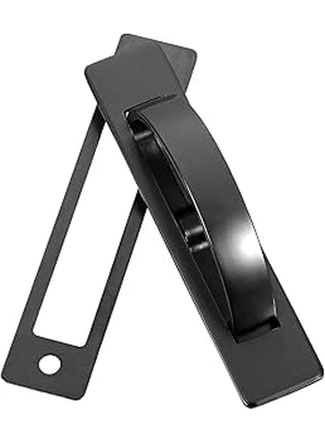 Black Flush Mount Invisible Cabinet Drawer Handle 85mm Hole Distance Metal Plate Replacement - Image 1