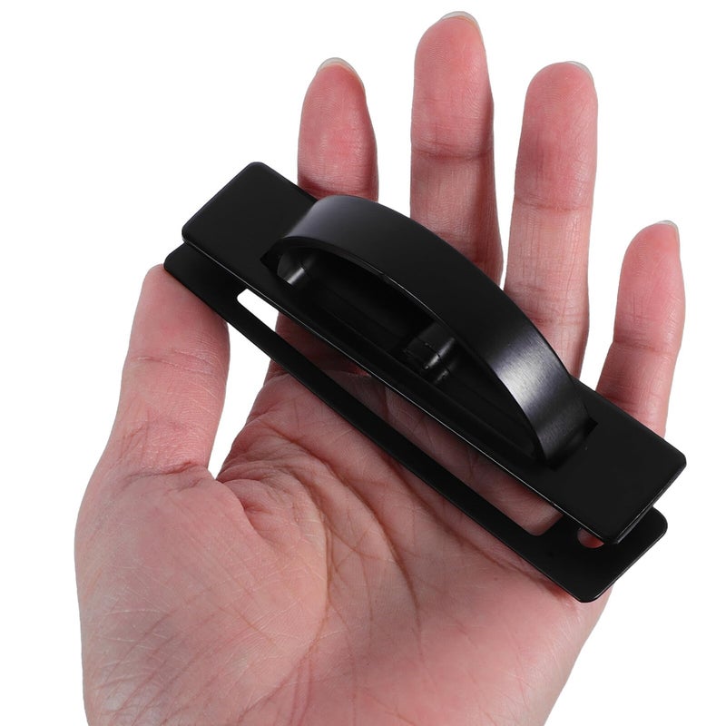 Black Flush Mount Invisible Cabinet Drawer Handle 85mm Hole Distance Metal Plate Replacement - Image 5