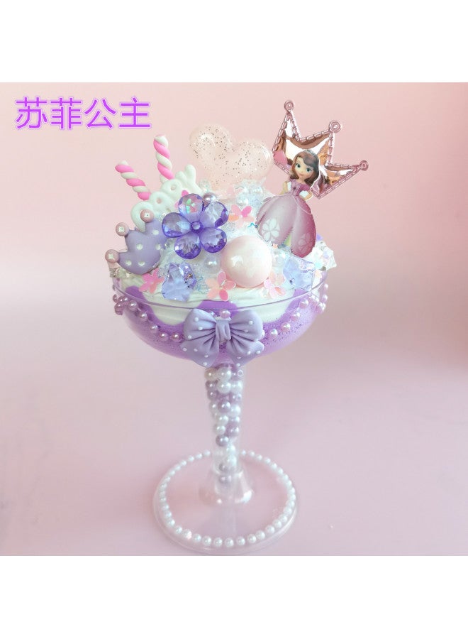 Mengzhiyuan Children's Handmade Ice Cream Cup Diy Simulation Food And Play Cup Ultra-light Clay Toy Ice Cream Cup-Specifications:Ice Cream Princess Sophie - Image 1