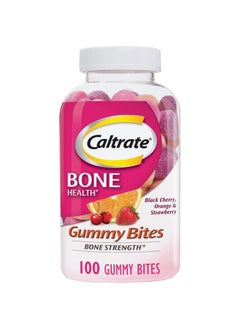 Caltrate Gummy Bites 500 mg Calcium and Vitamin D Supplement, Black Cherry, Strawberry, Orange - 100 Count  - Image 1
