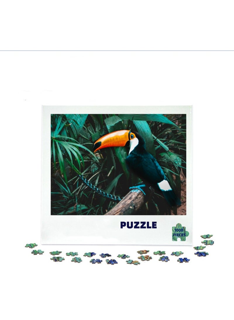 Anna 1000 piece puzzle, toucan puzzle, colorful jungle bird puzzle, vibrant home decoration, family leisure activity game, thick and durable puzzle for adults and teenagers - Image 2