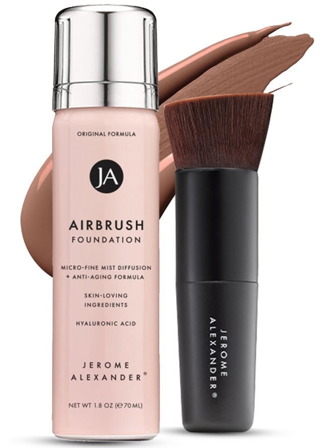 Jerome Alexander MagicMinerals AirBrush Foundation – 2pc Set with Airbrush Foundation and Kabuki Brush - Spray Makeup with Anti-aging Ingredients for Smooth Radiant Skin (Bright Medium) - Image 1