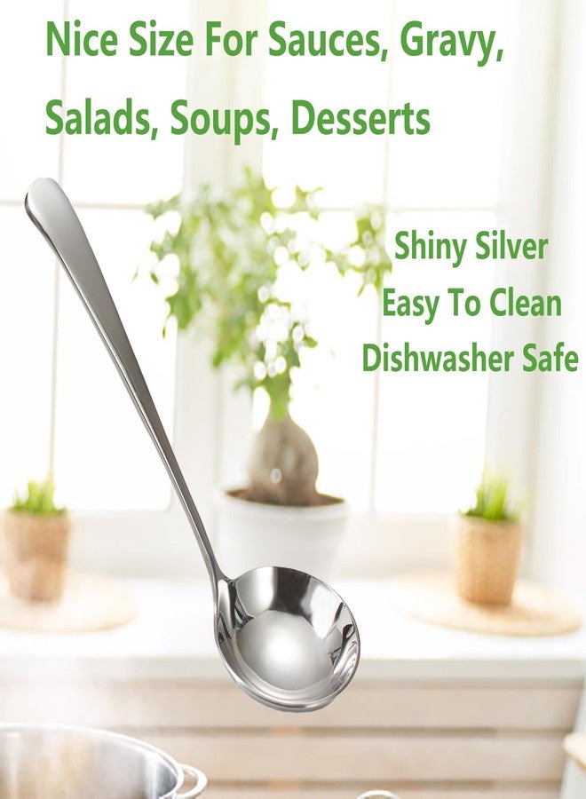 Asanta 2 PCS Small Soup Ladle, 7.7 Inch Sauce ladle, Durable 304 Stainless Steel Gravy Ladle Spoon, Mini Kitchen Serving Ladles for Sauces, Gravy, Salads, Soups, Desserts - Image 2