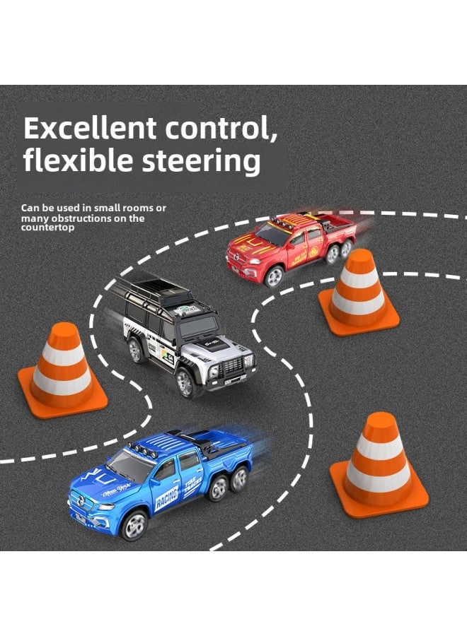 Mini Remote Control Car Toy 2.4G With LiGht Adjustable Speed With Trailer Simulation Model 1:64 Remote Control Alloy Car-Color:A-6601B - Image 4