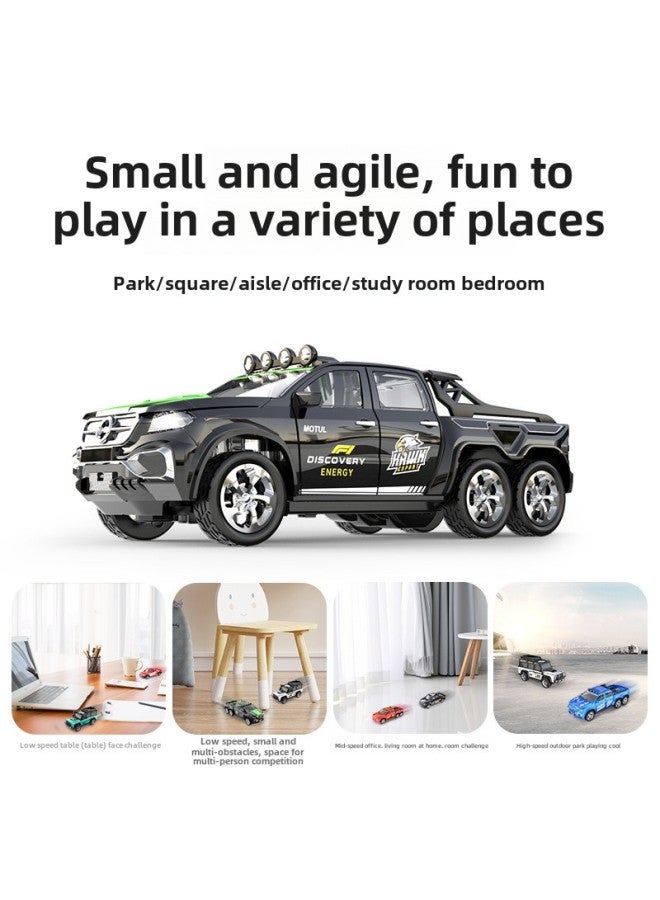 Mini Remote Control Car Toy 2.4G With LiGht Adjustable Speed With Trailer Simulation Model 1:64 Remote Control Alloy Car-Color:A-6601B - Image 2