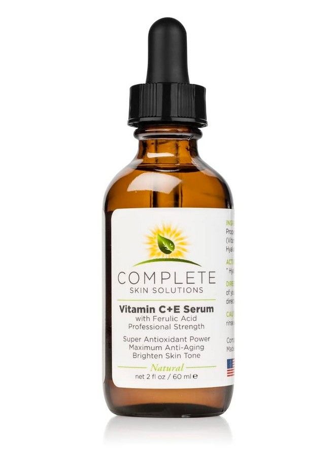 Complete Skin Solutions - أفضل مصل طبيعي لفيتامين سي 2 أونصة مع حمض الهيالورونيك الفيروليك وفيتامين سي 15% مضاد للتجاعيد ومضاد للشيخوخة وإصلاح أضرار أشعة الشمس وحماية مضادة للأكسدة صنع في الولايات المتحدة الأمريكية - Image 1