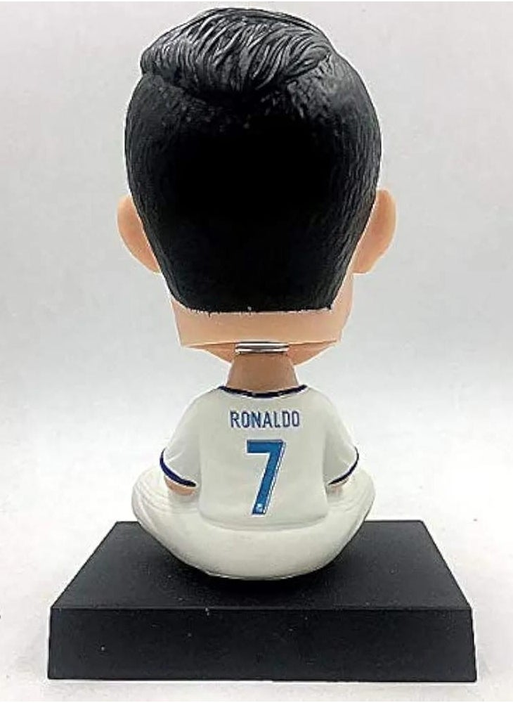 Beauenty - Christiano Ronaldo Footballer CR7 Portuguese Forward for Serie A Club Juventuss Bobblehead with Mobile Holder for Car Dashboard, Office Desk u0026 Study Table - Image 1