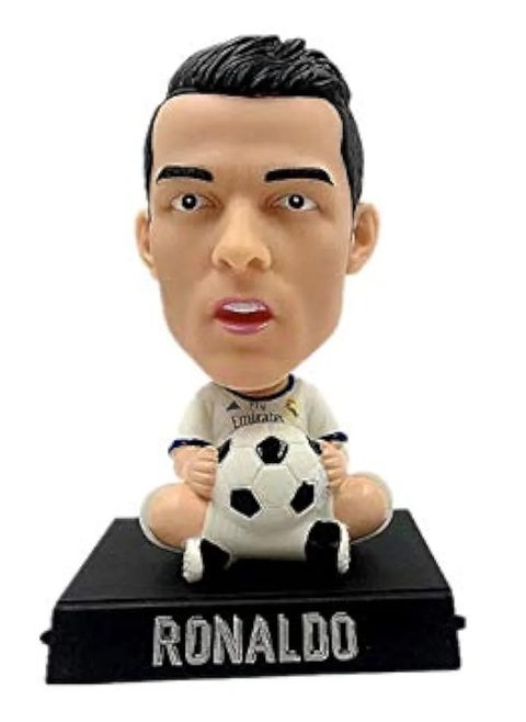 Christiano Ronaldo Footballer CR7 Portuguese Forward for Serie A Club Juventuss Bobblehead with Mobile Holder for Car Dashboard, Office Desk u0026 Study Table
