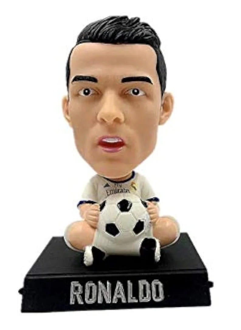 Beauenty - Christiano Ronaldo Footballer CR7 Portuguese Forward for Serie A Club Juventuss Bobblehead with Mobile Holder for Car Dashboard, Office Desk u0026 Study Table - Image 1