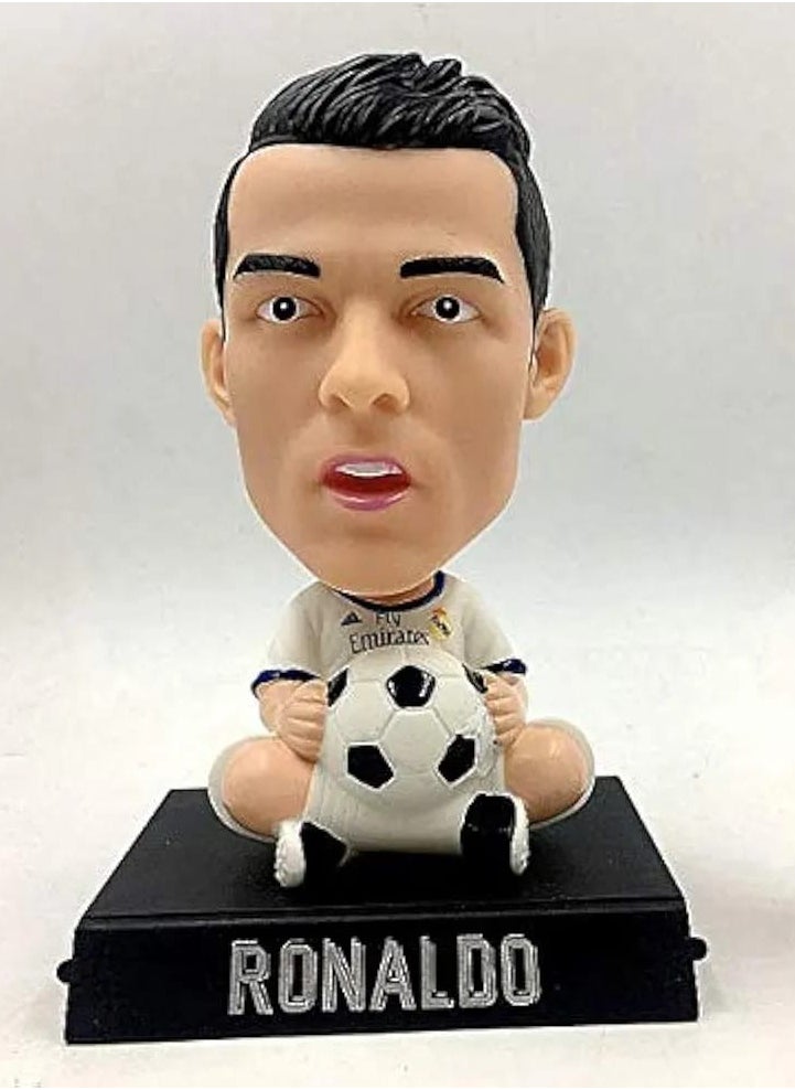 Beauenty - Christiano Ronaldo Footballer CR7 Portuguese Forward for Serie A Club Juventuss Bobblehead with Mobile Holder for Car Dashboard, Office Desk u0026 Study Table - Image 1