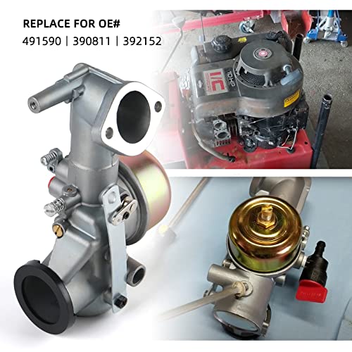 Tang 491590 Carburetor for B&S 491590 390811 392152 Engine Series 190702 191707 191700 192700 193700 Engine Carb with Gasket and Cleaning Tools - Image 5