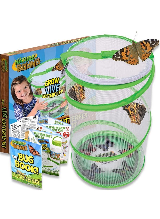 Nature Bound Nature Bound, Butterfly Growing Kit, With Voucher To Redeem Caterpillars Later, For Home Or School Use, Green Pop-Up Cage 13-Inches Tall, For Boys & Girls Ages 6+ - Image 1