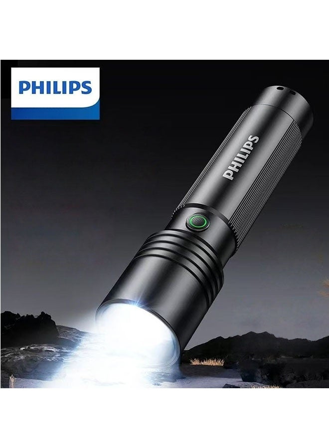 Philips Strong Light Flashlight Aluminum Alloy Zoom Rechargeable Small Portable Household Outdoor Flashlight Explosion Bright Long Range Shooting - Image 1