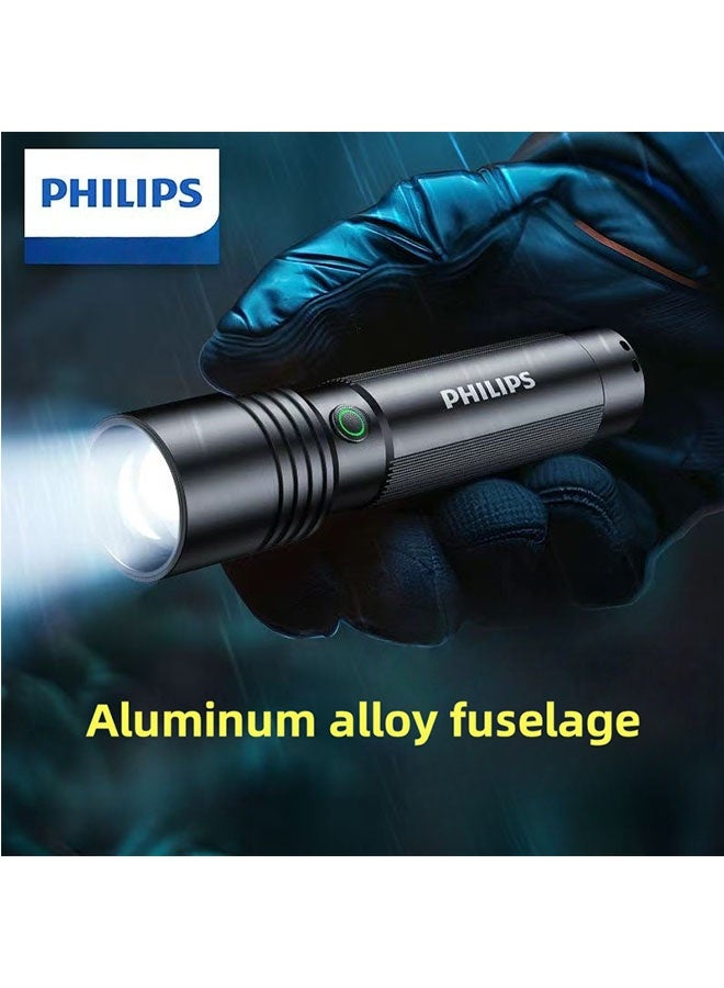 Philips Strong Light Flashlight Aluminum Alloy Zoom Rechargeable Small Portable Household Outdoor Flashlight Explosion Bright Long Range Shooting - Image 4