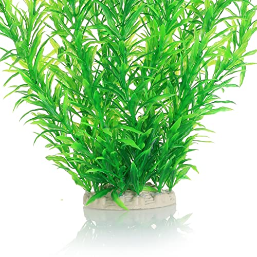 JIHAQUA Aquarium Decor Plastic Plants Extra Large 21 Inches Artificial Fish Tank Plants Tall Fish Tank Decorations (Green 2pcs) - Image 4