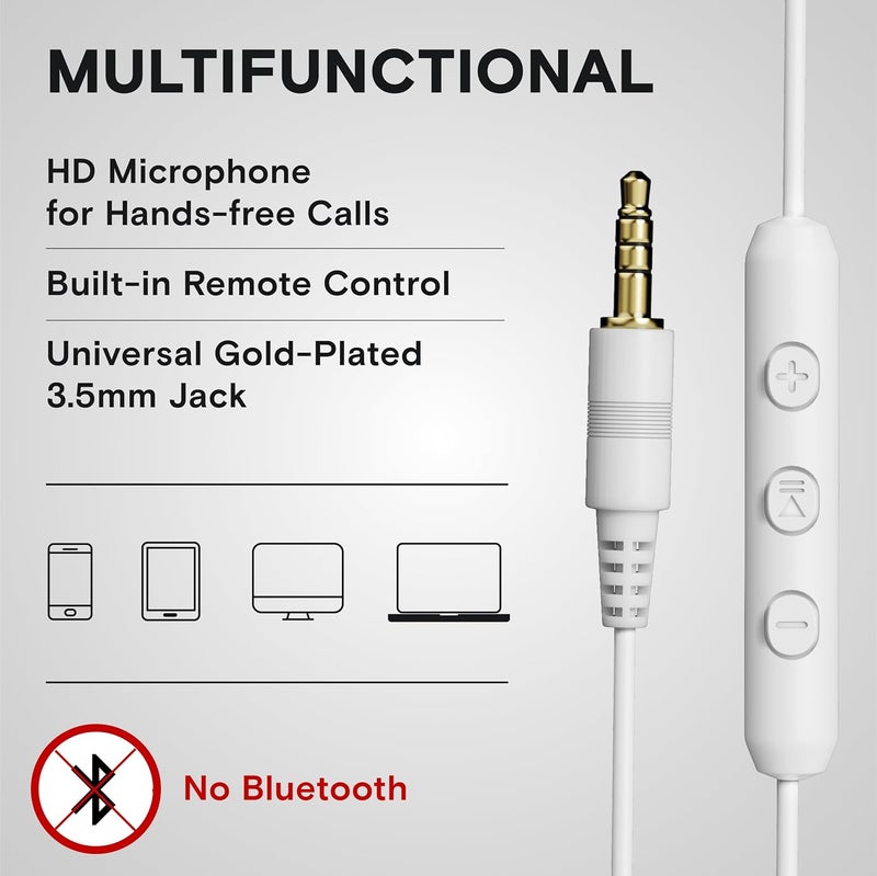 Artix CL750 Wired Headphones with Mic & Volume Control — Noise Isolating On-Ear Headphones for Computer and Laptop Wired, Plug in Corded Headphone Over Ear with Wire (Foldable, Aux Jack 3.5mm) - Image 5