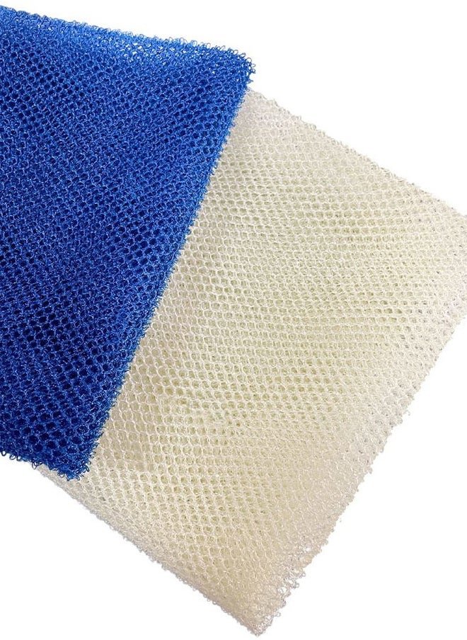 newrichbee - 4 Pack Back Scrubber for Shower,Exfoliating Body Scrubber,Bath Sponge Net，Exfoliating Washcloth（Pink&Blue&Purple&Beige - Image 1