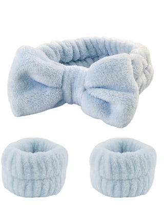 SPA Headband Face Wash Wristband and Headband Set Microfiber Wristbands Wrist Towels for Washing Face, Absorbent Wash Bands Wrist Scrunchies No Drip Cleansing Cuffs for Girls Blue - pzsku/ZEB70EC63D7BE89E9097AZ/45/_/1705922177/26d99813-d65d-4869-ab6a-4b6658140577