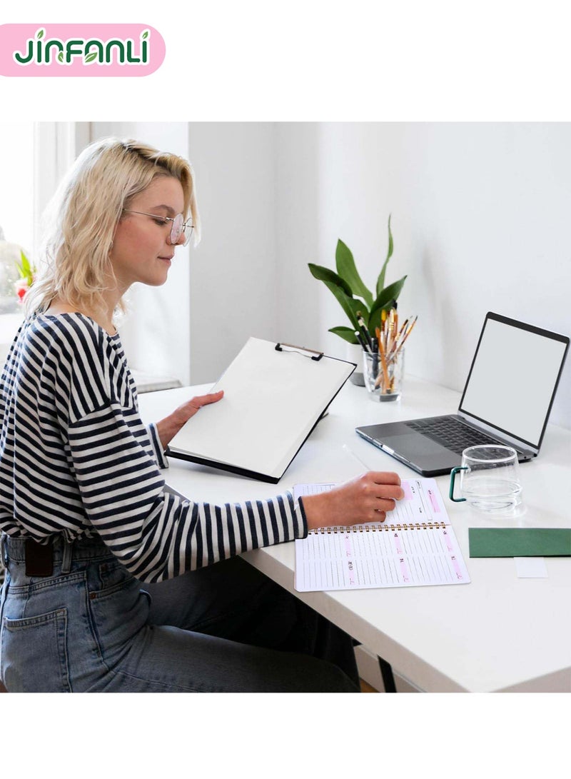 جين فان ل أنا مخطط أسبوعي بدون تاريخ مع متتبع العادات، ودفتر قائمة مهام لمدة 52 أسبوعًا، ومخطط أهداف أسبوعي A5 مع غلاف حلزوني وملصقات للنساء والفتيات، وواجبات منزلية ولوازم مدرسية، 8.2 بوصة × 5.7 بوصة (وردي) - Image 5