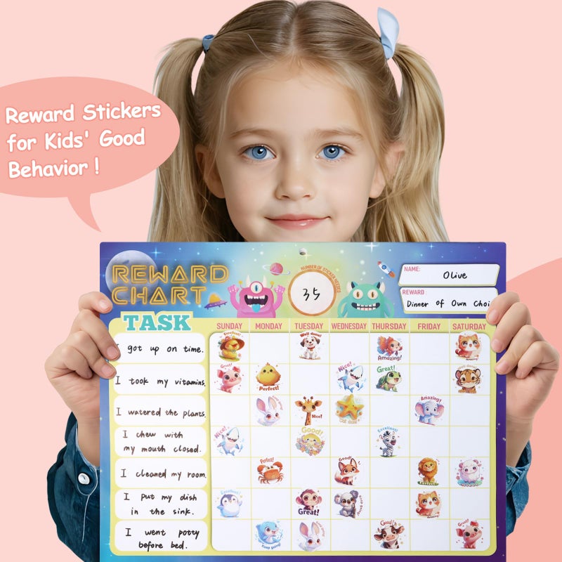 JIXZEN 3 Rolls Animal Stickers for Kids, 1500 PCS Kids Stickers Bulk for Toddlers 2-4, 24 Designs Farm/Ocean/Wild Cute Sticker with Motivational Words for Kid Reward, School Supplies (1.0 Inch) - Image 4