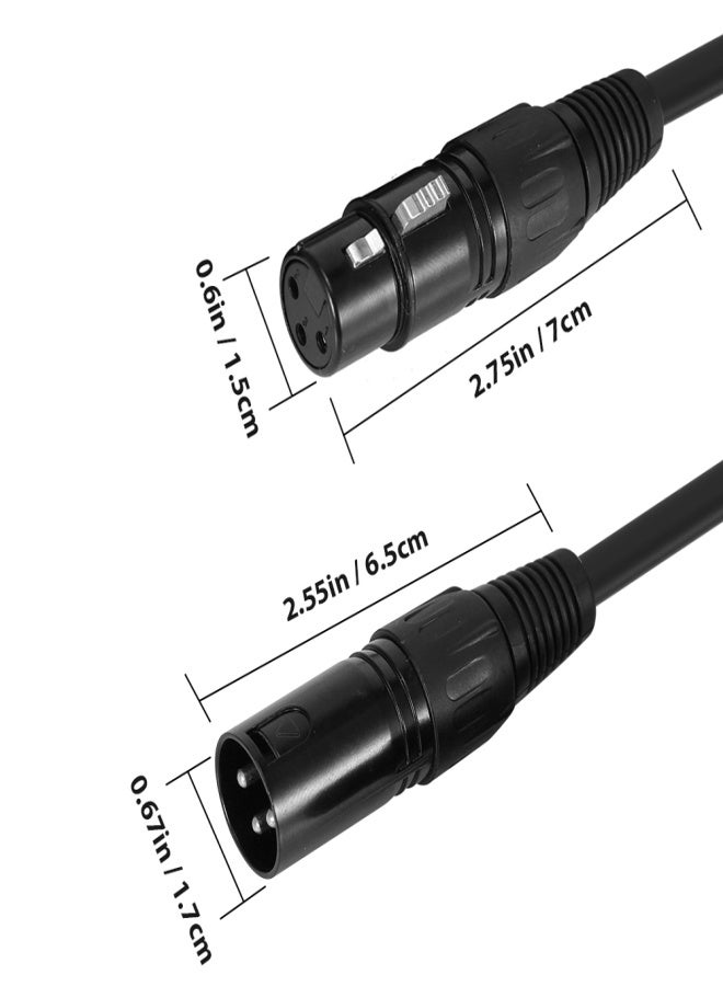 كابل XLR بطول 1 متر/3.3 قدم، كابل إضاءة مسرح DMX، قابس XLR ثلاثي الأطراف ذكر إلى أنثى، مقبس PVC أسود، مناسب لإضاءة الرأس المتحركة، وإضاءة الكشاف، وإضاءة Par، والميكروفون، والخلاط، عبوة من 8 قطع - Image 2