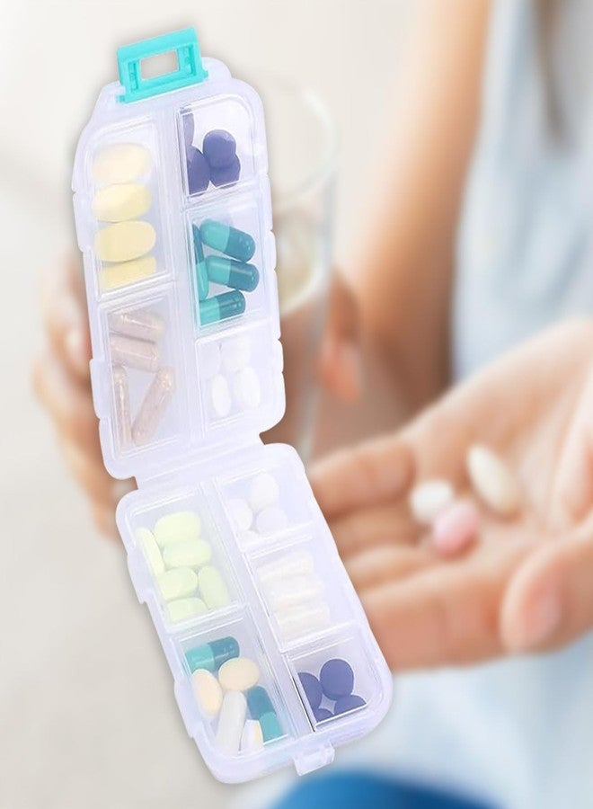 INVODA Travel Pill Organizer Portable Pocket Pill Case Small Pill Box for Purse Medicine Organizer Have 10 Compartments Storage Vitamin Fish Oil by INVODA (White - Image 4