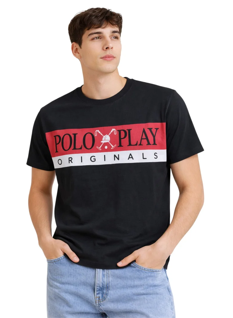 Polo Play Mens Graphic T-shirt -BLACK