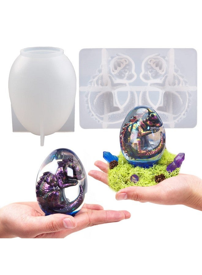 Wehous 3D Dragon Egg Resin Molds Silicone Dragon Silicone Mold Set For Epoxy Resin Casting Ornament Keychain Cute Mold Diy Resin Candle Concrete Cement Polymer Clay Craft  - Image 1
