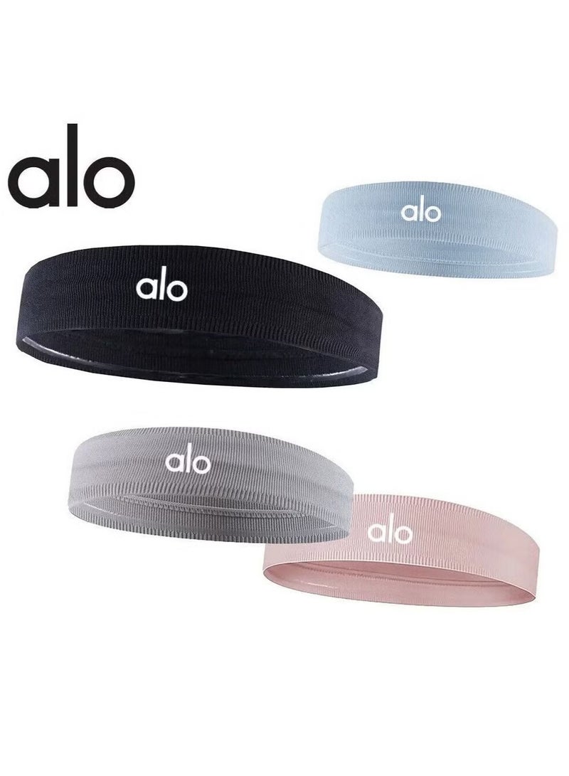 alo 4-Piece Alo Yoga Headband Elastic Exercise Headband Fitness Outdoor Sports Non-Slip Adhesive Headband - Image 1