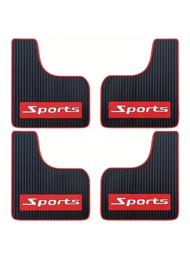 Universal Mud Flaps For SUVs Black Red Four Pack Soft PVC Splash Stone Mud Protection - Image 2