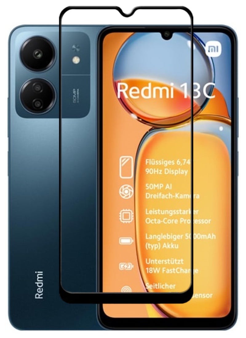 ACLIX Antistatic ESD Dustproof Premium Quality High Definition Tempered Glass Screen Protector Designed For Xiaomi Redmi 13C - Image 1