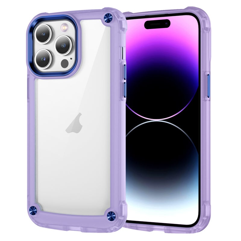 HuHa Protective Cover For iPhone 14 Pro Max Skin Feel TPU + PC Phone Case(Transparent Purple) - Image 1