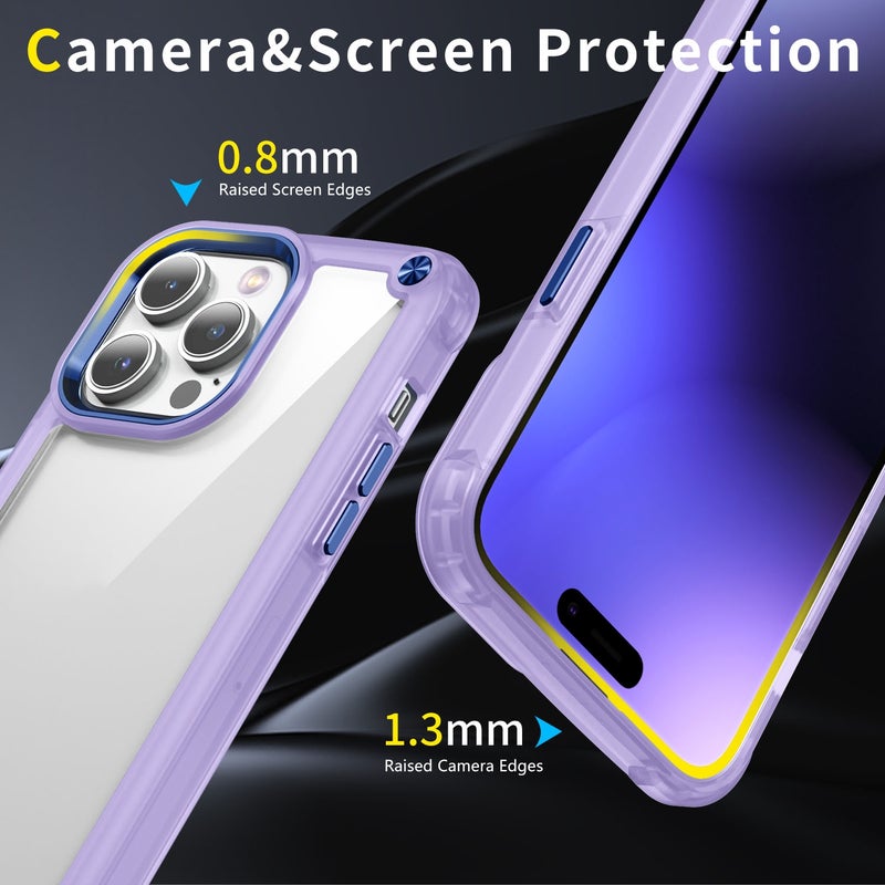 HuHa Protective Cover For iPhone 14 Pro Max Skin Feel TPU + PC Phone Case(Transparent Purple) - Image 4