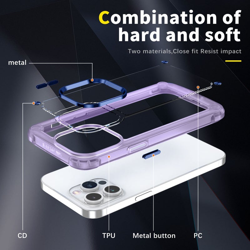 HuHa Protective Cover For iPhone 14 Pro Max Skin Feel TPU + PC Phone Case(Transparent Purple) - Image 3