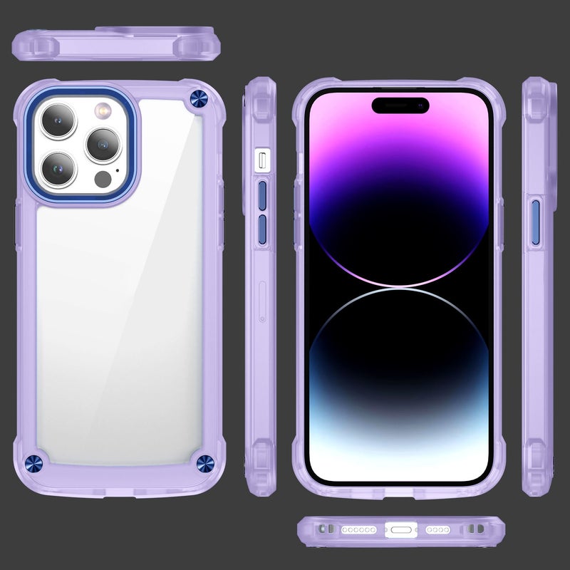HuHa Protective Cover For iPhone 14 Pro Max Skin Feel TPU + PC Phone Case(Transparent Purple) - Image 2