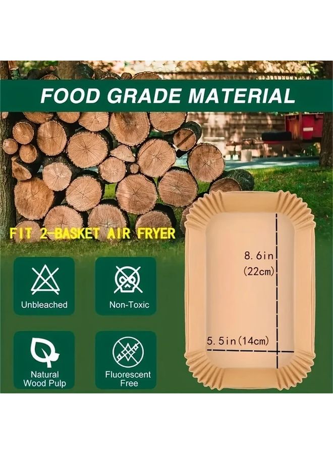 Rectangular 100 Pcs Non Stick Disposable Air Fryer Liners Oil Proof Parchment Paper - Image 5