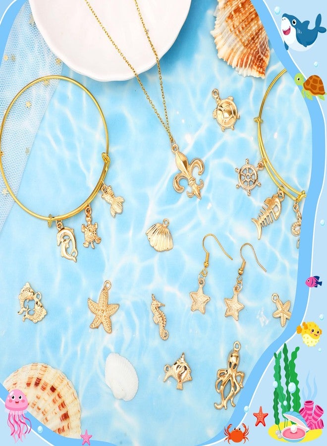 MARFOREVER 120PCS Summer Beach Charms, Assorted KC Gold Sea Ocean Beach Charm Pendants for DIY Bracelet Necklace Earrings Making Crafting - Image 2