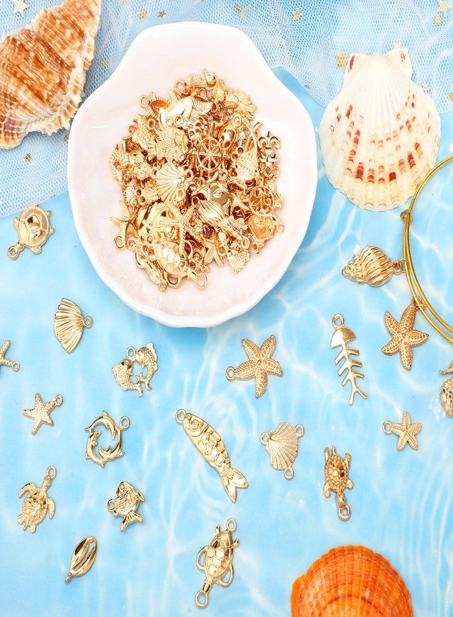 MARFOREVER 120PCS Summer Beach Charms, Assorted KC Gold Sea Ocean Beach Charm Pendants for DIY Bracelet Necklace Earrings Making Crafting - Image 3