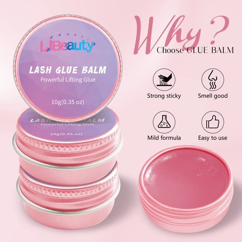 Libeauty Lash Lift Glue Balm Lash Lift Adhesive Strong Sticky Fruit Flavor Eyelash & Eyebrow Perm Glue Balm Brow Lamination Gel - Image 4