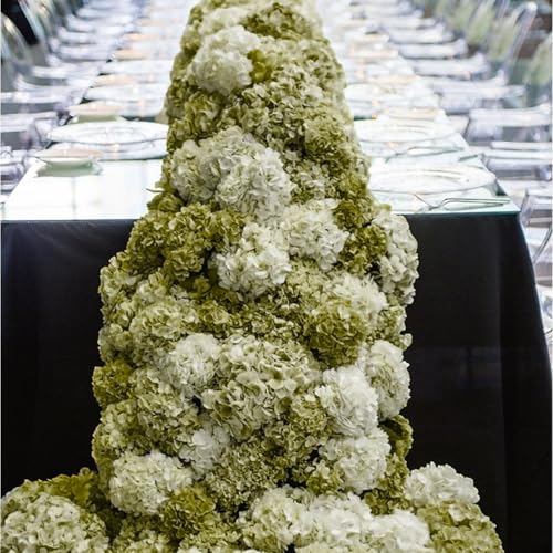 Coferset Olive Green Hydrangea Artificial Flowers Outdoors 3pcs Lifelike Faux Hydrangea Real Touch Fake Flowers for Home Wedding Christmas Office Party Living Room Decoration,22inch - Image 2