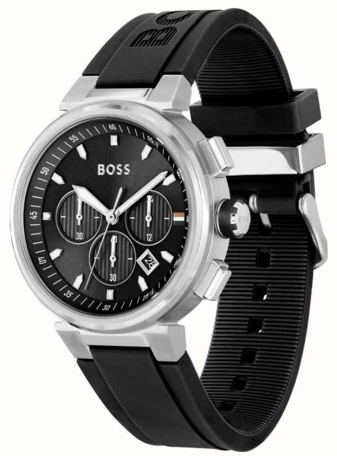 BOSS men’s Chronograph Rubber watch 1513977 - Image 2