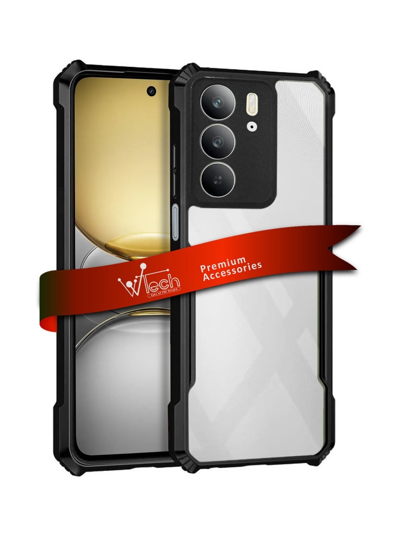 Wtech Realme C75 4G 2024 Hybrid TPU Silicone with Raised Armour Bumpers Slim Case Cover - Black - Image 1