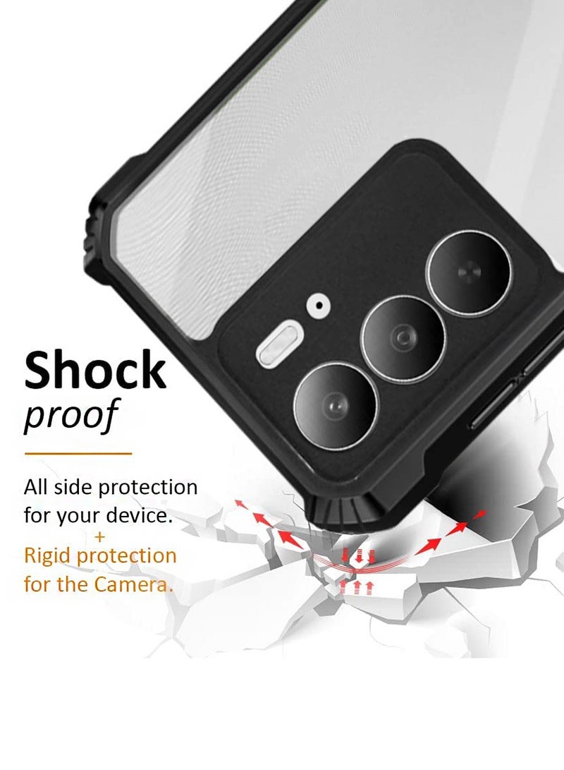 Wtech Realme C75 4G 2024 Hybrid TPU Silicone with Raised Armour Bumpers Slim Case Cover - Black - Image 4