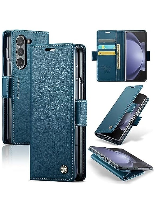 Leather protective cover for Samsung Galaxy Z Fold 5 5G blue  - Image 1